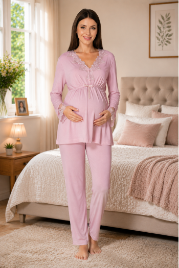 Effortt 8092 Pudra Lohusa Hamile Pijama Takım Effortt 8092 Pudra Lohusa Hamile Pijama Takım